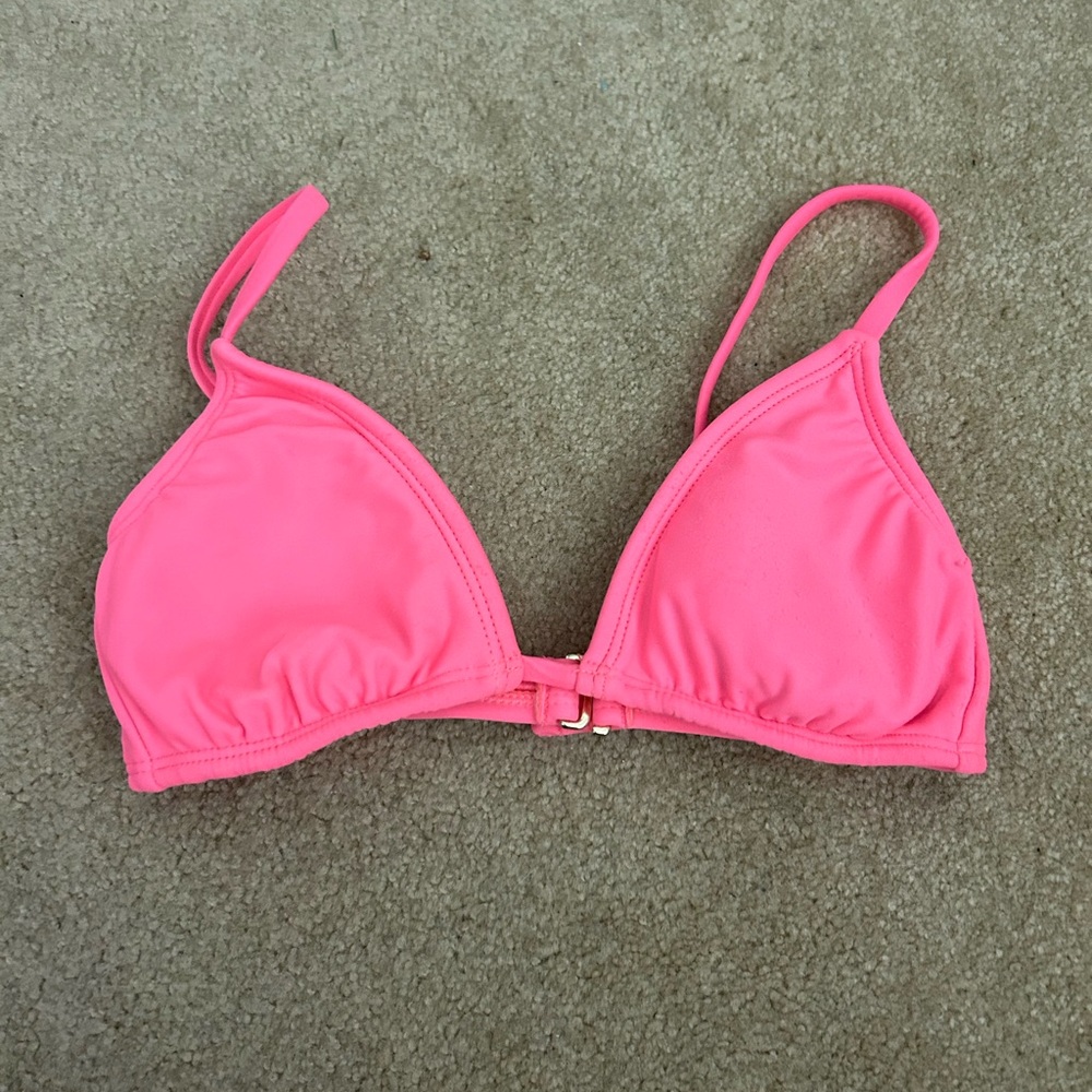 Target Triangle Bikini Top in Hot Pink